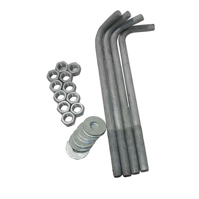 Vacuum Boom Post Installation J Bolt Kit, 3/4in x 14in