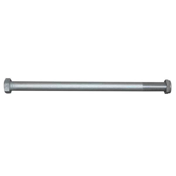 Pivot Bolt and Nut, 1in x 17in L, Zinc-Plated Steel