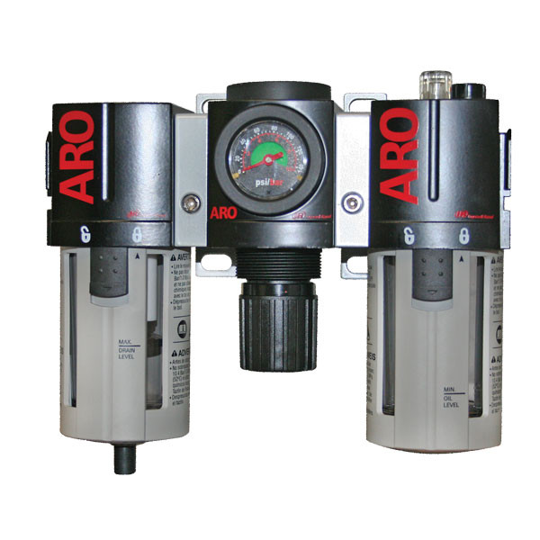 Air Filter Regulator Lubricator, Modular 1/2in FPT, 2000 Series, ARO C38341-800