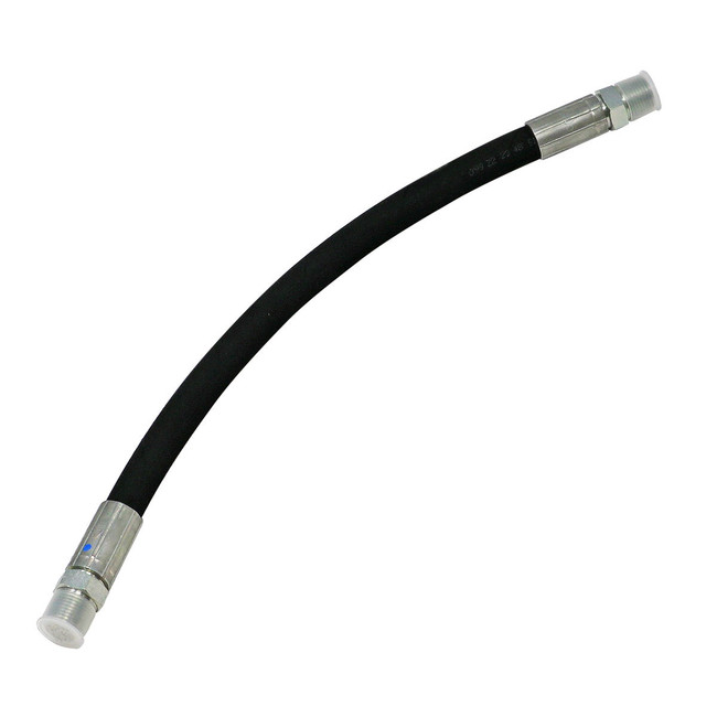 Single-Braid Hose Assembly with (2) 3/8in Wire-Braid Swage Fittings, 3/8in x 1ft, Black