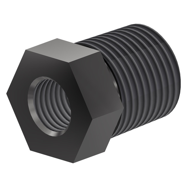 Hex Reducer Bushing, 1/2in MPT x 1/4in FPT, Steel Zinc Coated, 5406-8-4, 001355