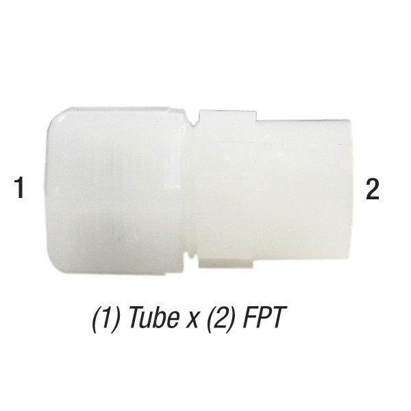 Female Connector, 1/2in Tube x 3/8in FPT, Thermoplastic, Parker Fast-Tite N8FC6