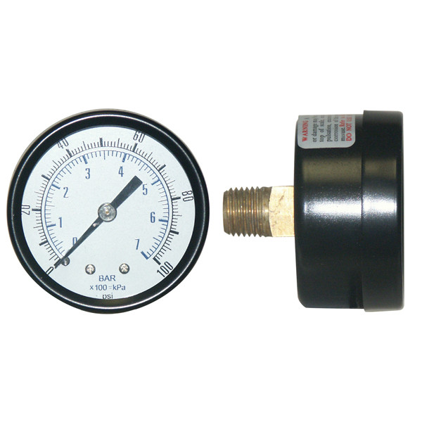 Non-Liquid Filled Pressure Gauge, 1/4in Rear Mount, 0-100PSI, 2in Dia. Face
