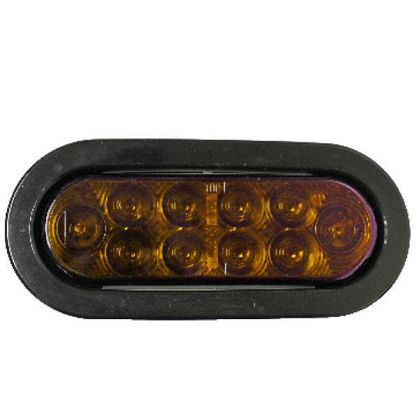 10 LED Oval Light with 3-Pin Quick Plug Wire, 6-1/2in, Amber