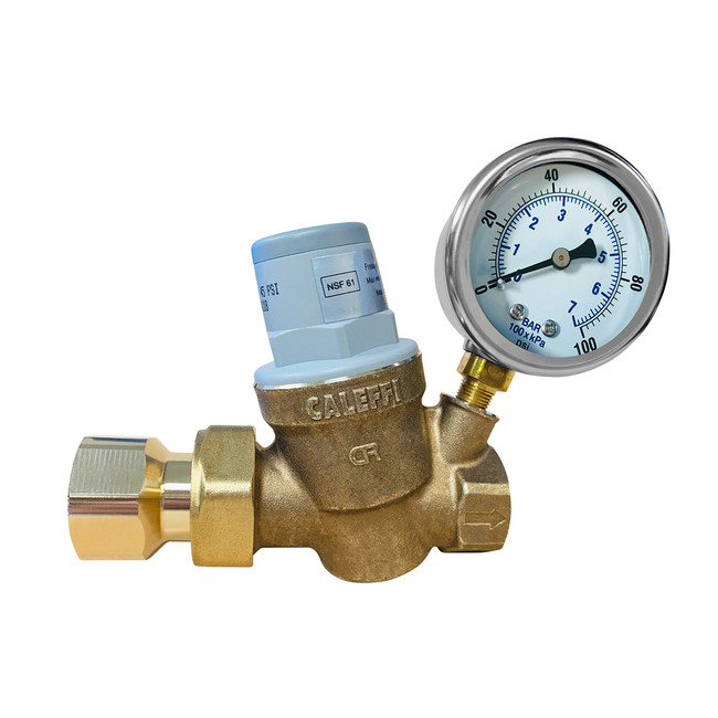 Water Pressure Regulator, 3/4in FPT Inlet and Outlet, 2in Face, Working Pressure 15-85PSI, 140°F, PR34-NPT