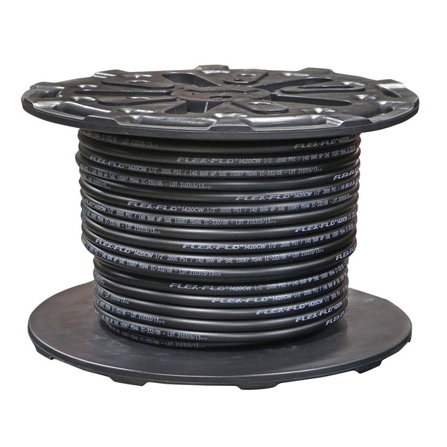 Hydraulic Hose 100R7, 1/2in I.D. 2000PSI Max, Nylon Core, Black, 100ft, Flex-Flo