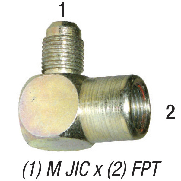 Elbow, 1/2in Male JIC x 1/2in FPT, Steel Zinc Coated, 2502-8-8