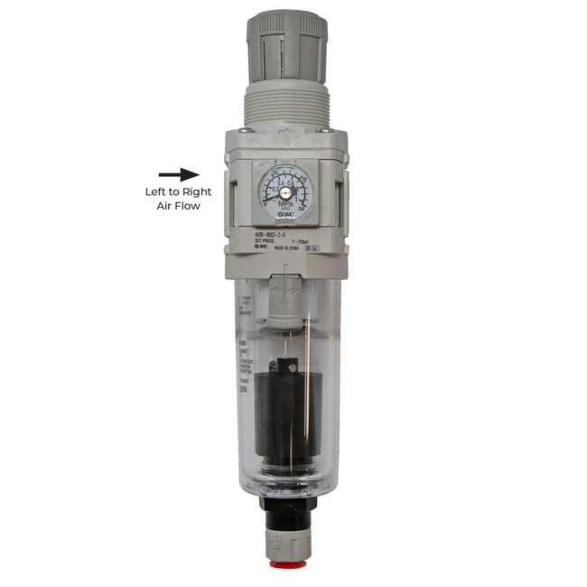 Air Filter Regulator with Gauge, 3/8in FPT, SMC AW30-N03CE-Z-B