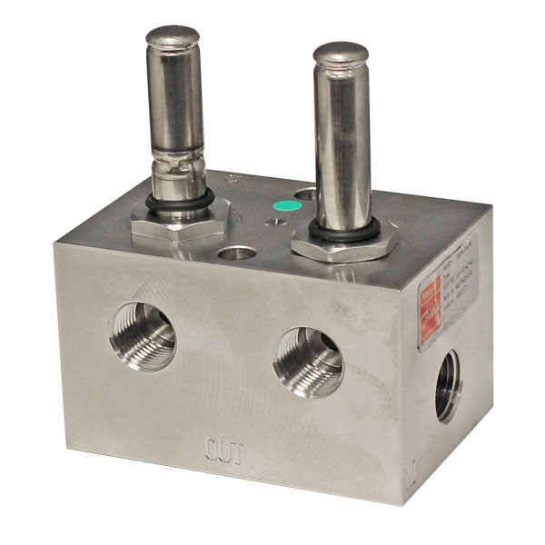 Block Valve, 2-Port, 1/2in Normally Open and Closed, Stainless Steel, Danfoss 180L0177