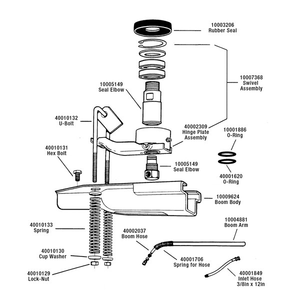 Boom Replacement 3/8in Arm Hose, Zierden CS20009-37
