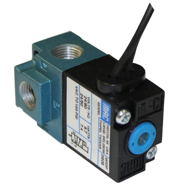 MAC Solenoid Pneumatic Valve 3-Way, DIN Connector 24AC, 113B-221BA