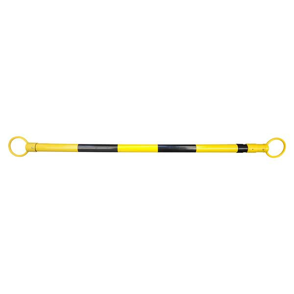 Retractable Safety Cone Bar, Expands from 6ft - 10.5ft, Black and Yellow