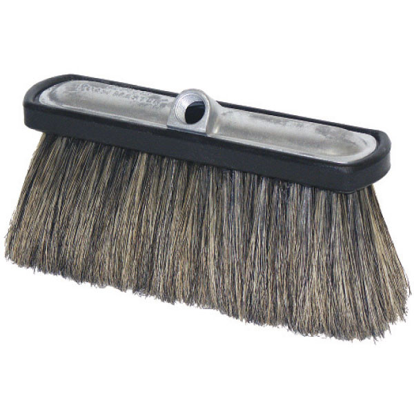 Foam Brush, Brass 1/2 FPT, 4in Hogs Hair Bristle, Aluminum Head Black Bumper, Erie Brush 212300