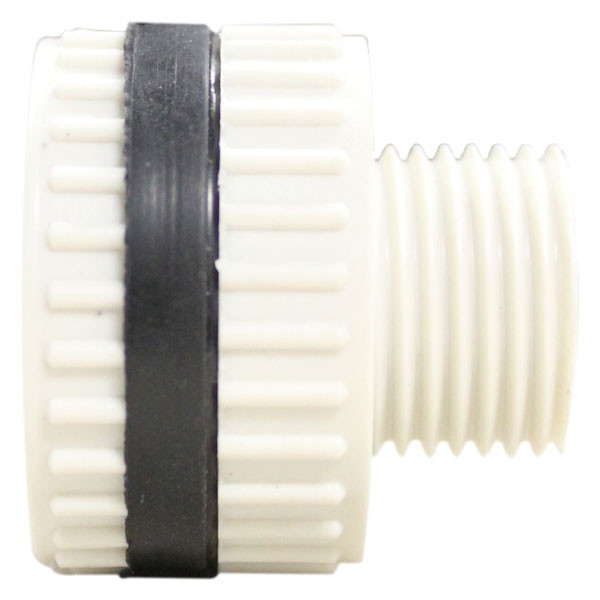 Bulkhead, 1/4in FPT, Thru Thread Inlet and Outlet Connection, PVC SCH40, White