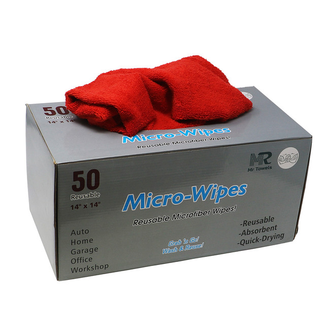 Grab-N-Go Microfiber Towels, 14in x 14in Case of 12 Boxes, 600 pcs