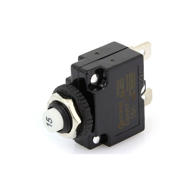 Circuit Breaker, 15 Amp Panel Mount, Push Button, 402-00001