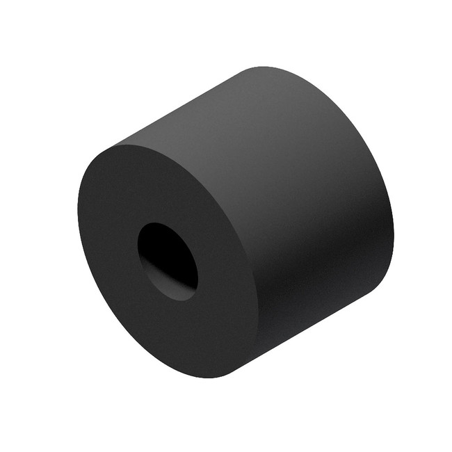 Round Bumper, 3in O.D. x 2-1/4in, Rubber