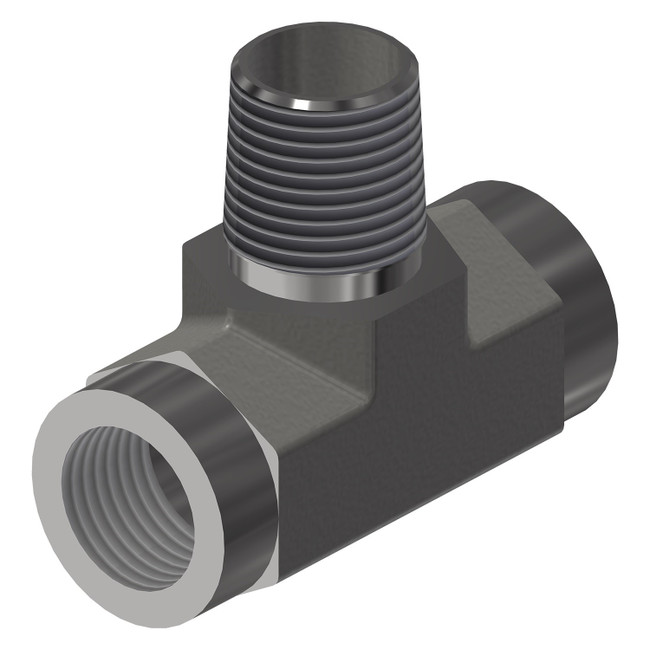 Tee Branch, Plated Steel, 1/2in NPT, 001155