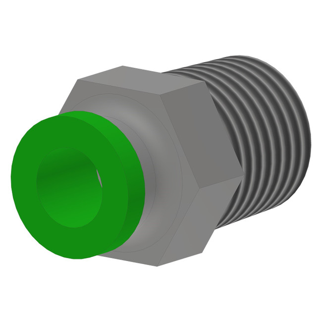 Connector, 1/4 Poly x 1/4 NPT, Brass, 001590