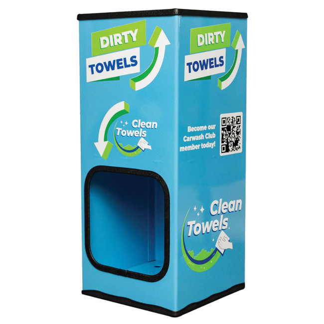 VTB, Vertical Towel Bin, 9in x 9in Opening with Decal, Stainless Steel