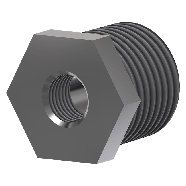 Hex Reducer Bush, 1/2 X 1/8 STD, Black, 999204