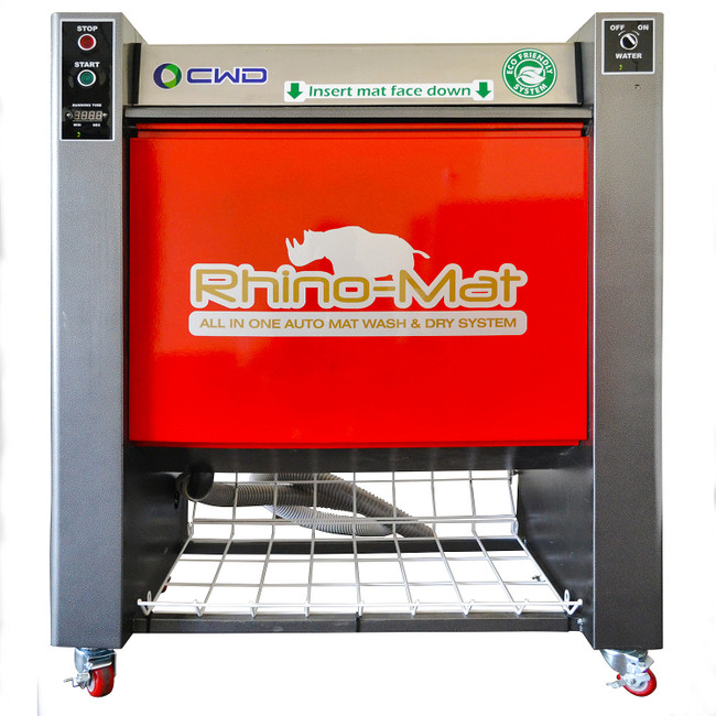 Rhino-Mat All in One Auto Mat Wash and Dry System for Full-Serve Operation Gen 3, 42in W 45in H x 26in D, Stainless Steel, RHM3-SS