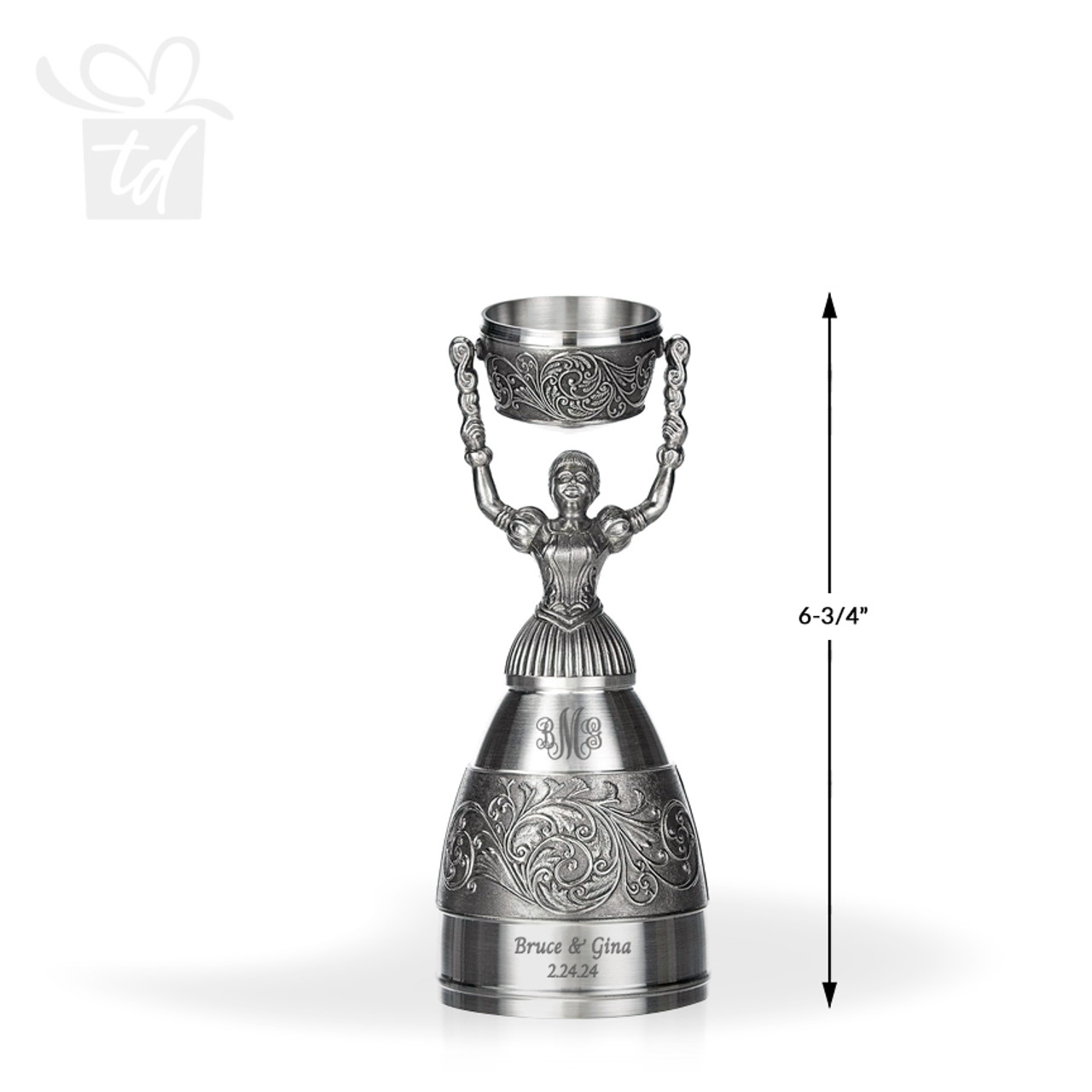 Pewter Nuremberg Gratia German Wedding Cup II 6-3/4