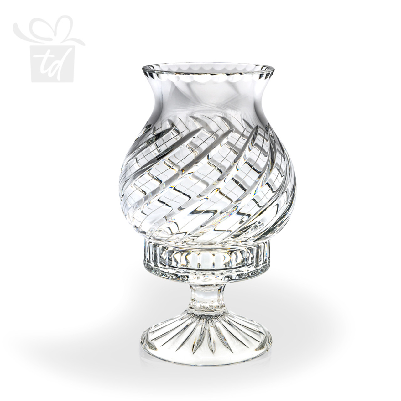 Kaelinn Cut Crystal Hurricane Lamp  Crystal & Glass Vases & Fine Gifts  from Thomas Dale Company