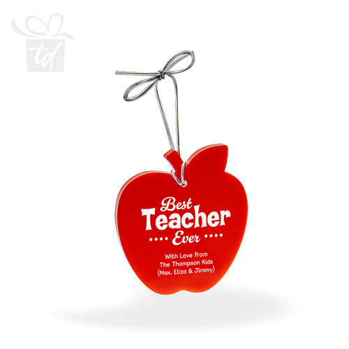 Best Teacher Apple Christmas Ornament