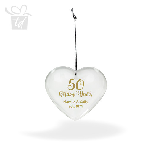 50th Anniversary Crystal Heart Ornament