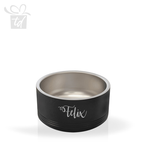 Personalized Black Pet Bowl-Small-Front