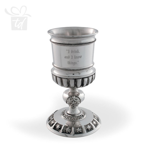 Game Of Thrones Canterbury Pewter Goblet - 6oz-Front with art