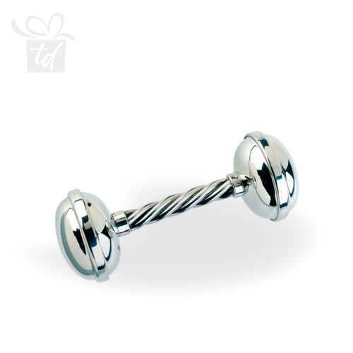 Pewter Twisted Handle Baby Rattle