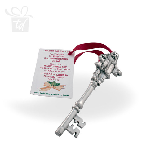 Pewter Santa Key - 6 in.