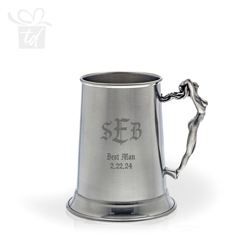 Pewter Silhouette Handle Tankard - 16 Oz-front