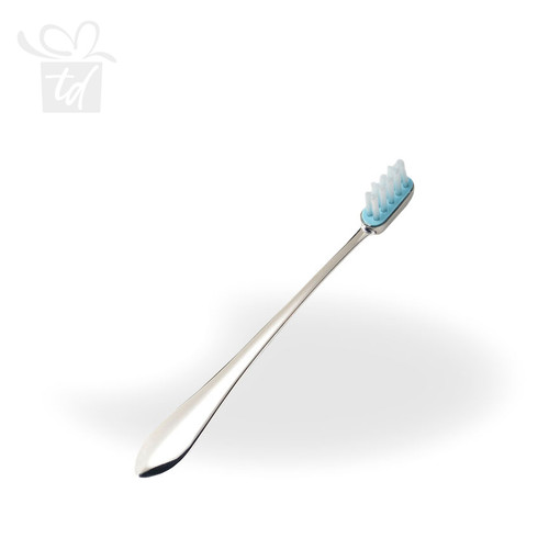 Sterling Silver Jackson Baby's Toothbrush - Blue