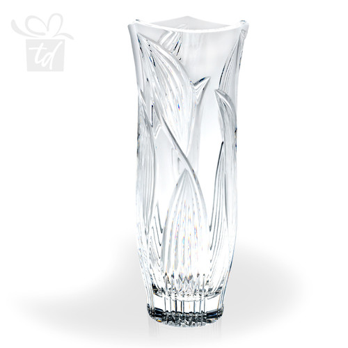 Agnes Tall Cut Crystal Vase - front