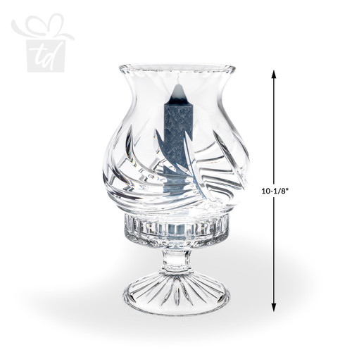 Tetrina Cut Crystal Hurricane Lamp - 10" - dimensions