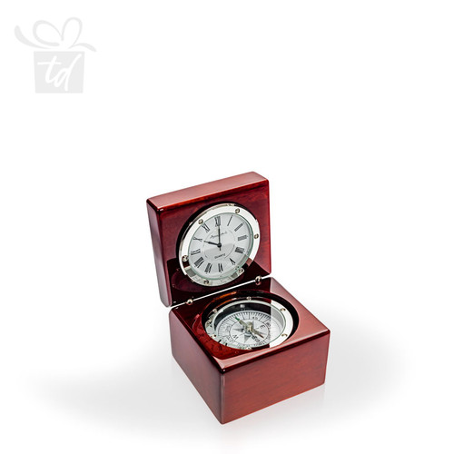Future Rosewood Box Compass Clock - open