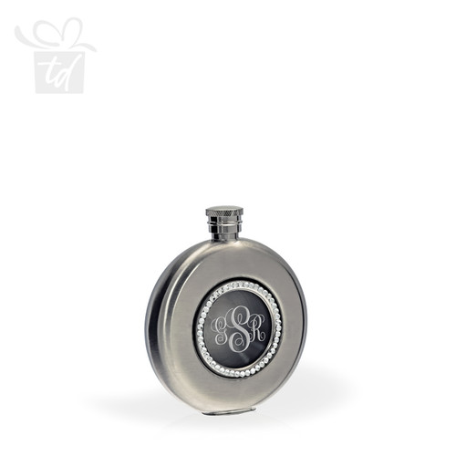 Round Window Crystal Flask - monogram