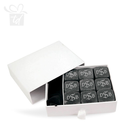 9 Piece Whiskey Stone Set-old english initials