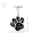 Love Paw Print Ornament-Black - dimensions