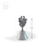 Pewter Bell - 2 Turtle Doves - 4.25 in. - dimension