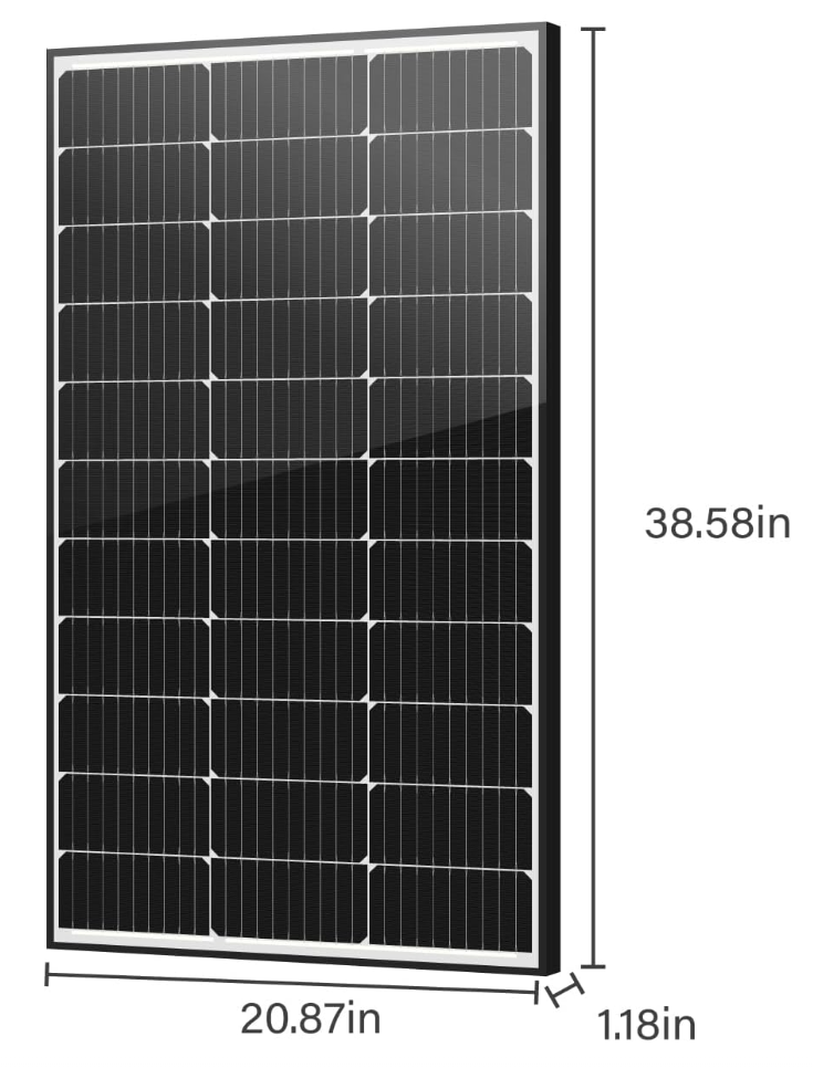 RevoPower 722208358157 100W Bifacial Monocrystalline Solar Panel