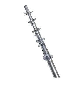 20'9" Telescoping Antenna Mast for Solar Trailer (Collapses to 5'), with attachment fitting welded to trailer