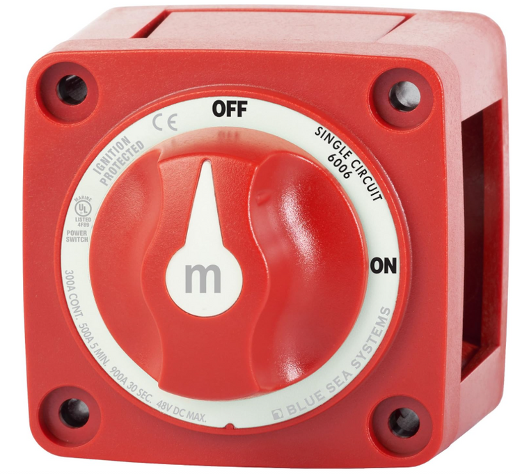 Blue Sea Systems 6006 Battery Disconnect Switch, Mounted and Wired to Solar Generator RevoPower