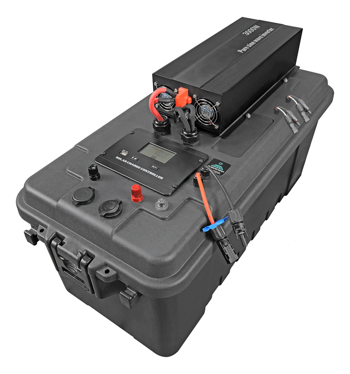 High Performance 12V Solar Generator, 10kW Surge Portable Solar Battery Box w Inverter, USB-C, 12V Inputs/Outputs RevoPower