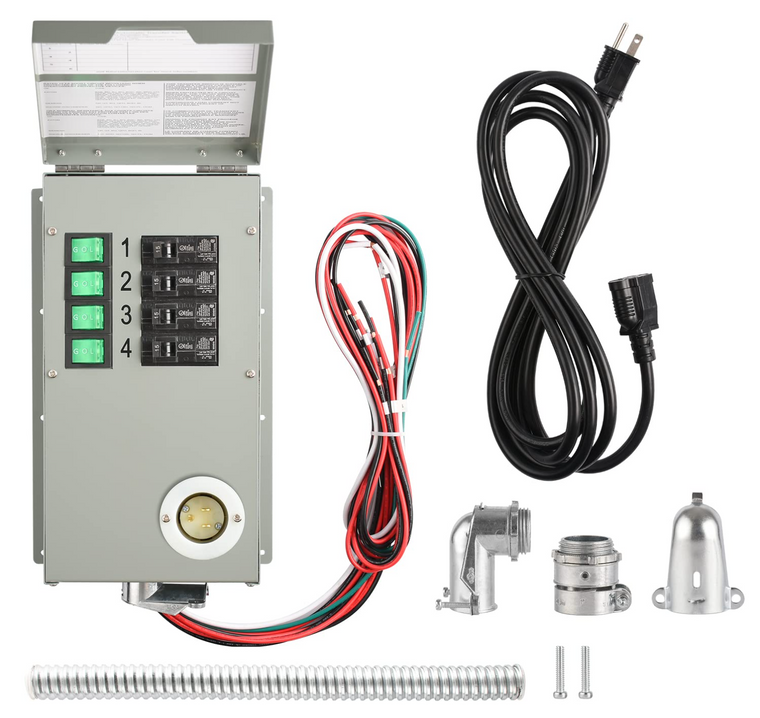 15 Amp 120V 4 Circuit Indoor Power Transfer Switch Kit