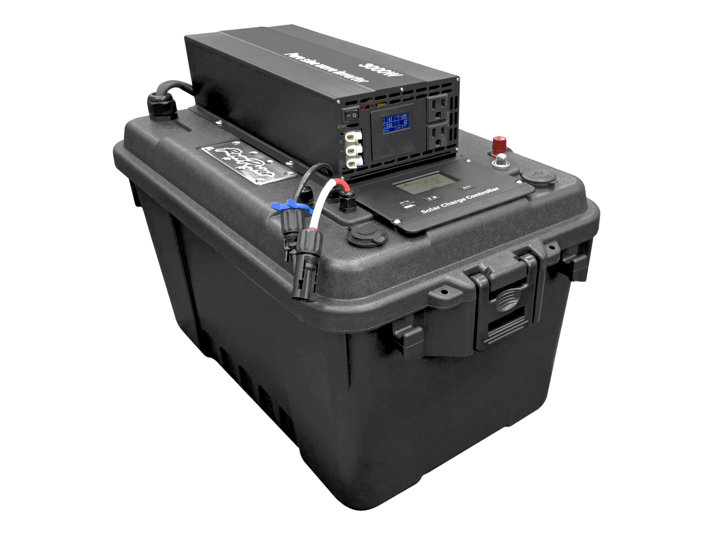 High Performance 12V Solar Generator, 10kW Surge Portable Solar Battery Box  w Inverter, USB-C, 12V Inputs/Outputs