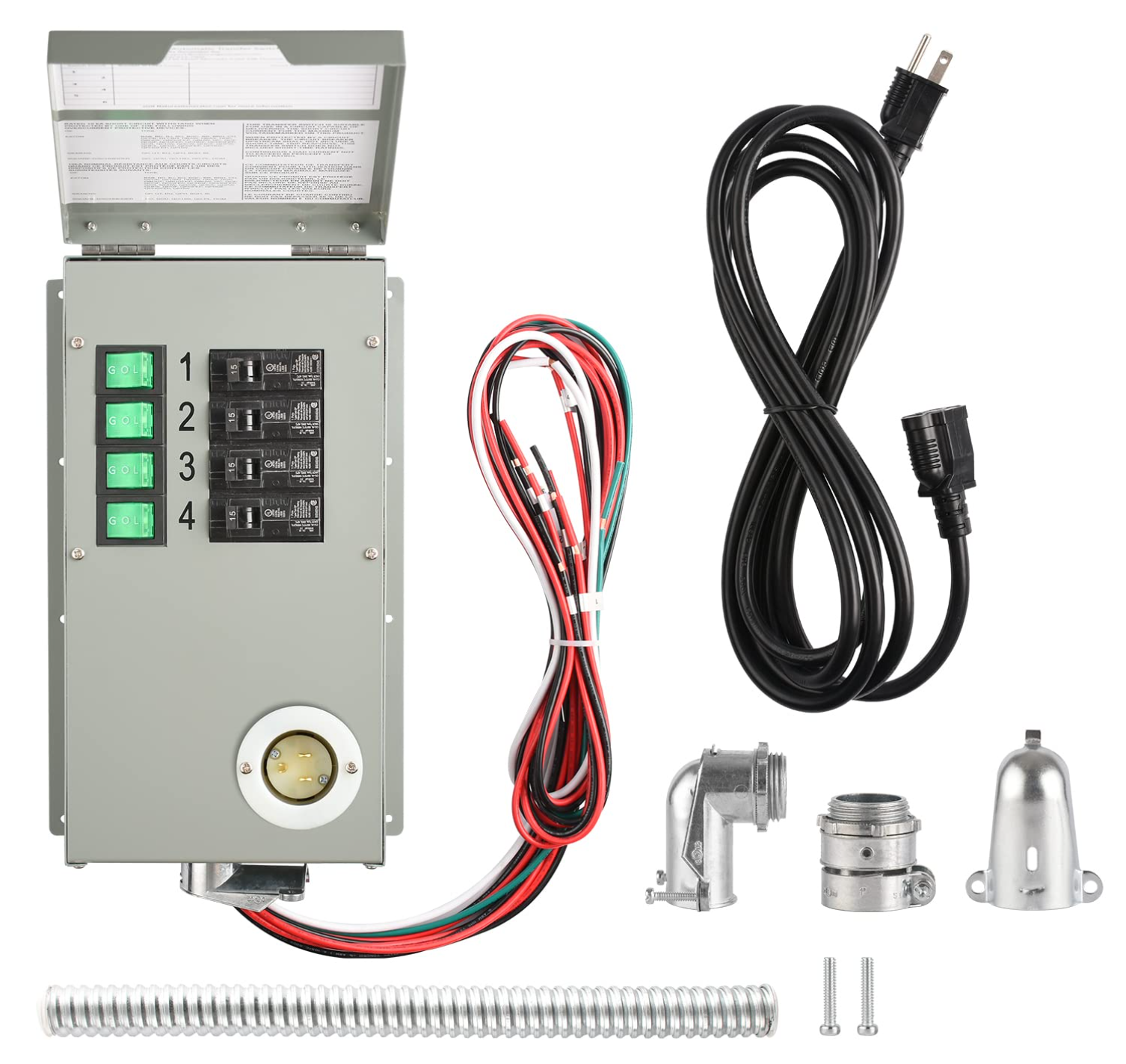 15 Amp 120V 4 Circuit Indoor Power Transfer Switch Kit